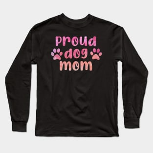 dog mom watercolour pink Long Sleeve T-Shirt